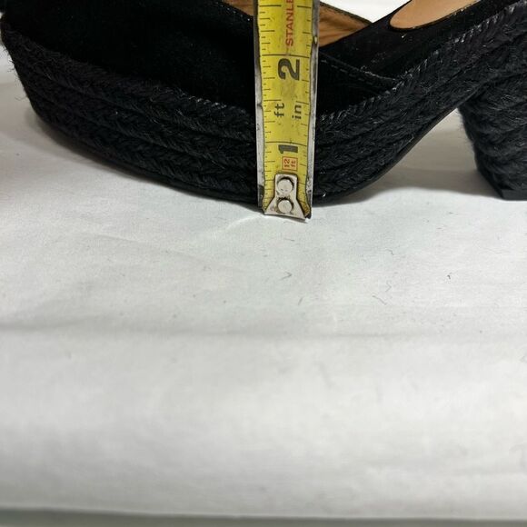 Tuckernuck Castaner Black Suede Espadrilles Jute Wrap Platform Heel Shoe Size 39 - Picture 14 of 15